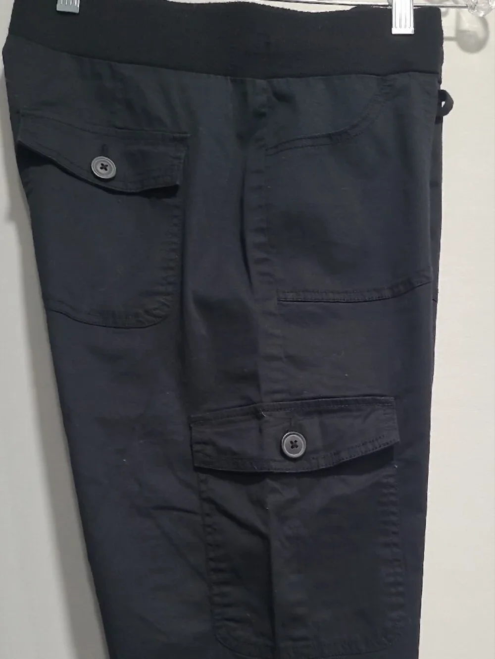 Womens Black Cargo Jogger Pants - Comfortable Casual Wear Sz M